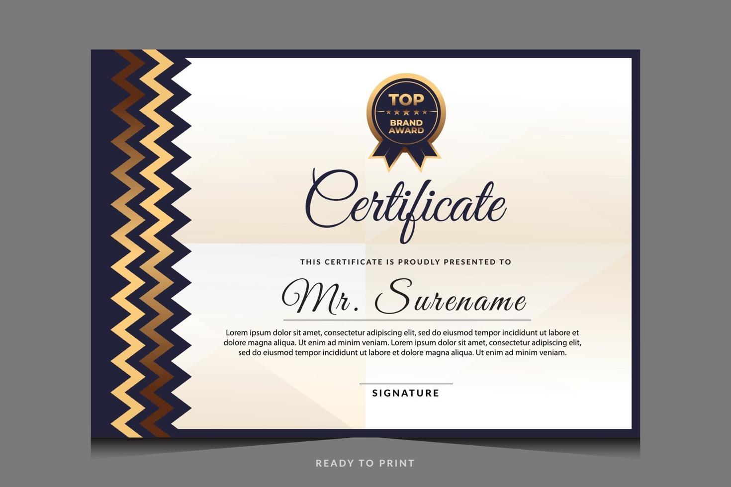 Certificate template design vector