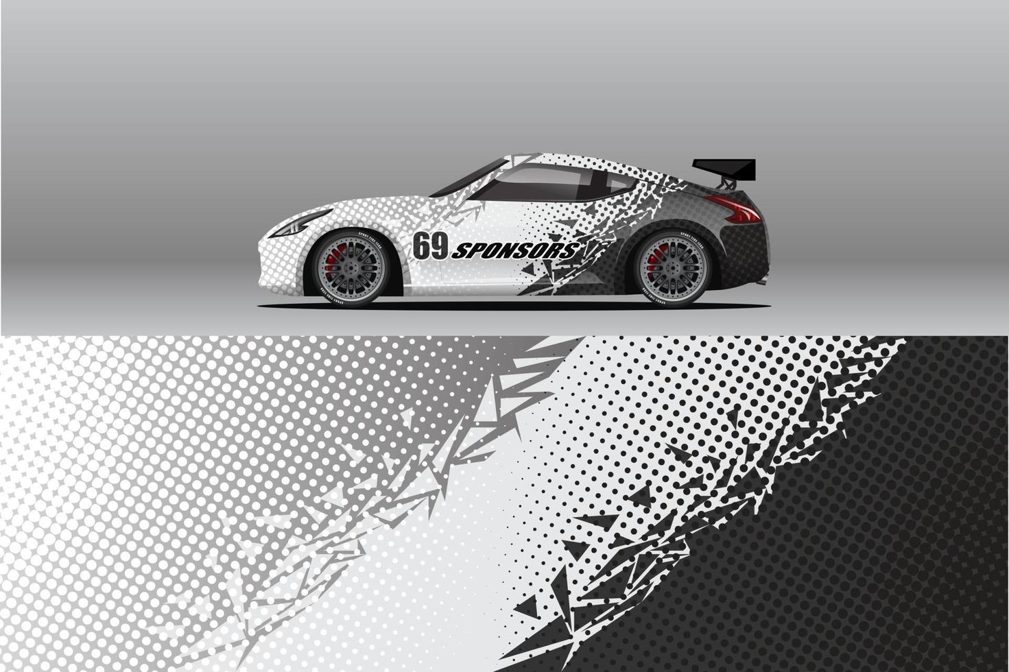 Car wrap decal designs. Abstract racing and sport background vector