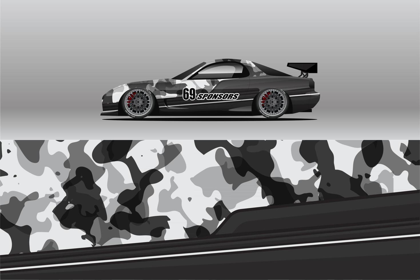 diseños de calcomanías de envoltura de automóviles. Fondo abstracto de carreras y deporte. vector