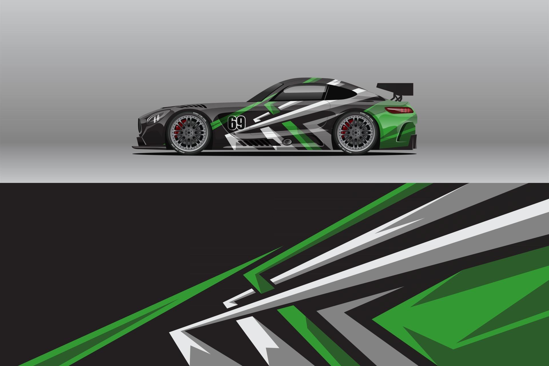 Car wrap decal designs. Abstract racing and sport background 2998013