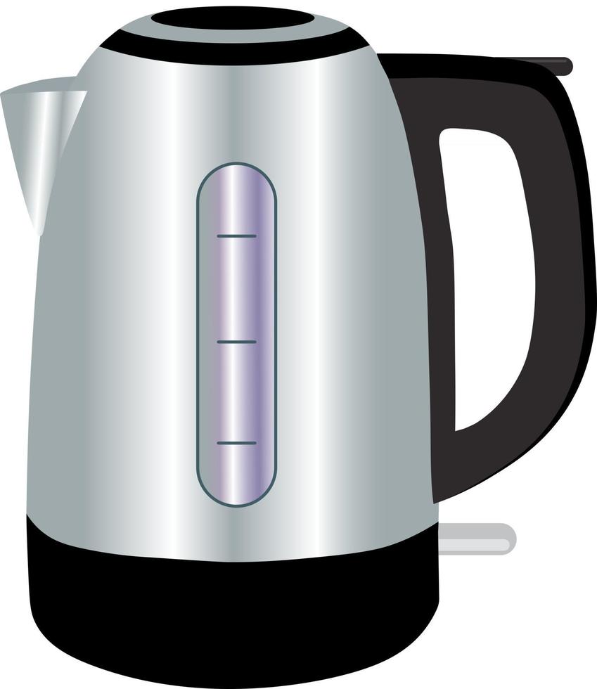 Modern electric kettle or kettle with hot boiling water inside vector