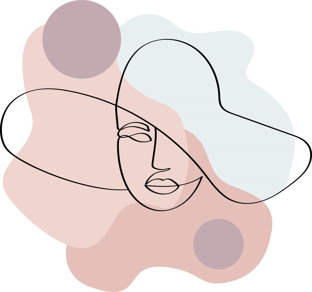 cartel abstracto con rostro de mujer mínima vector