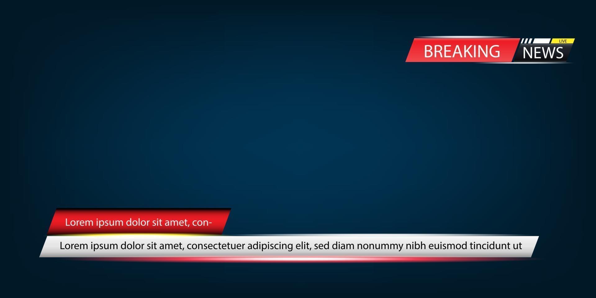 Breaking News template title  background for screen TV. vector