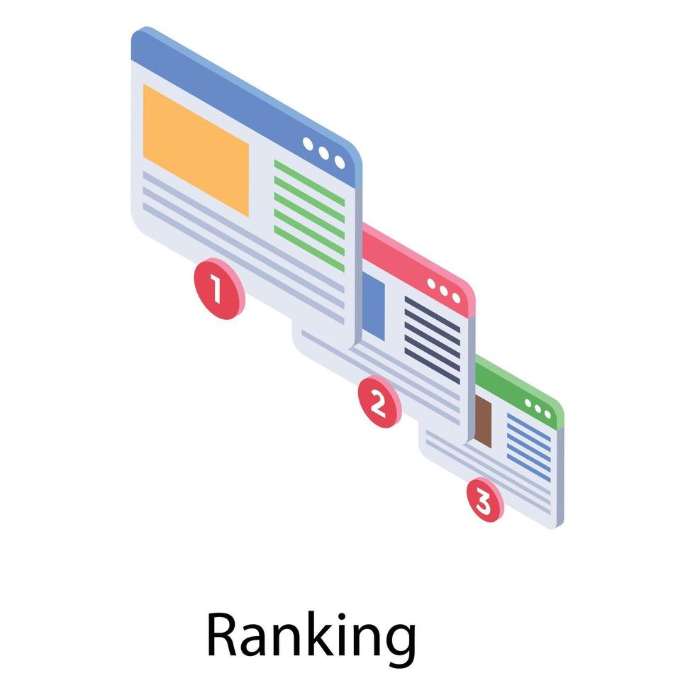 ranking de la página web vector