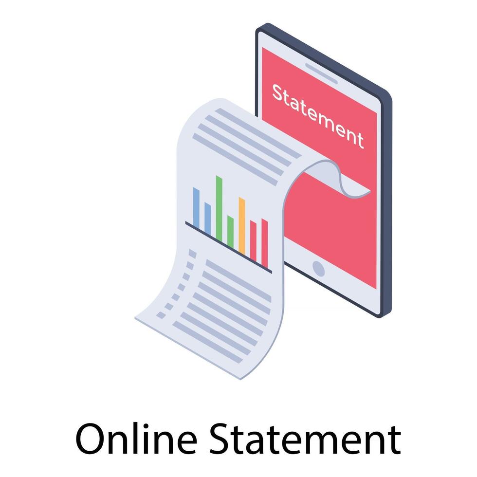 Online Bank Statement vector