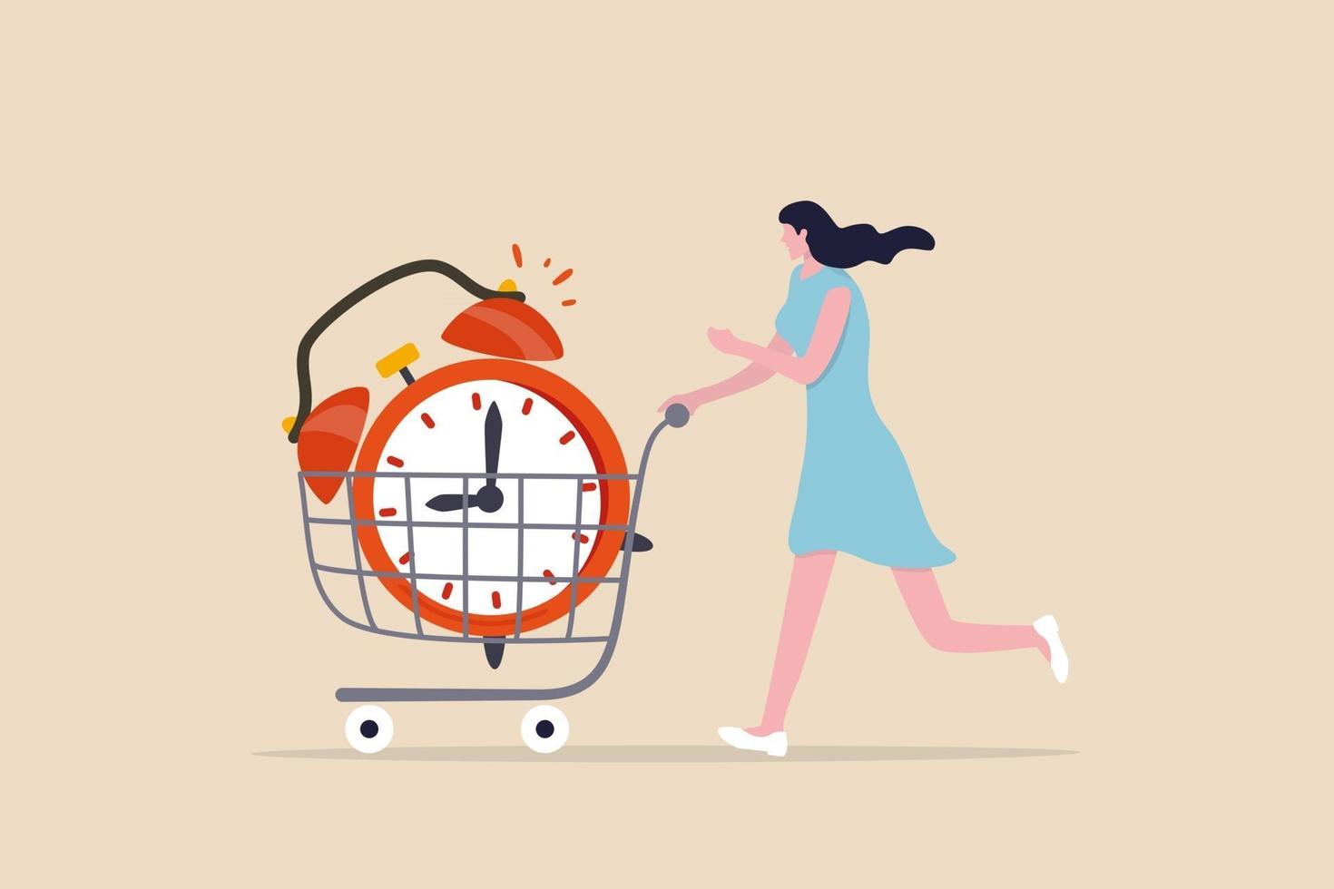 Buying time to delay or gain more time to do something vector