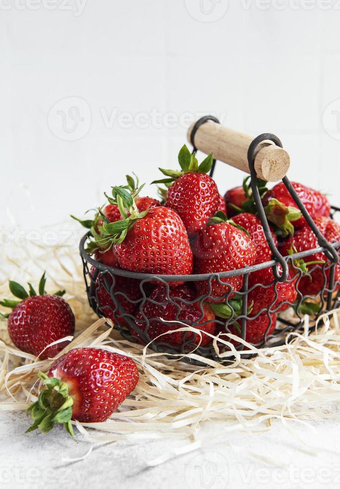 Fresh ripe delicious strawberries photo