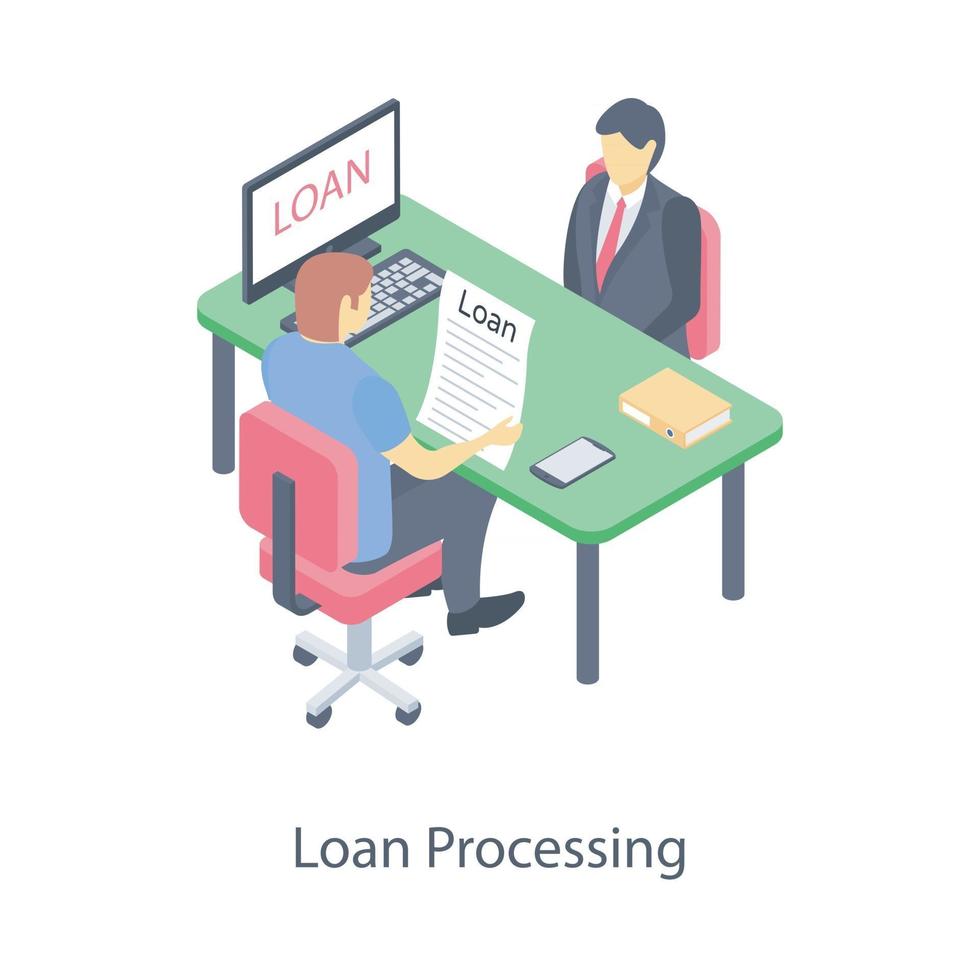 Loan Processing Concepts vector