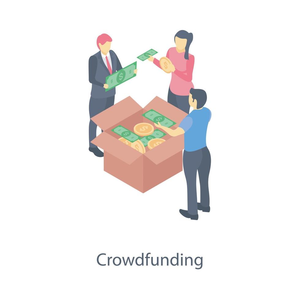 conceptos de crowdfunding empresarial vector