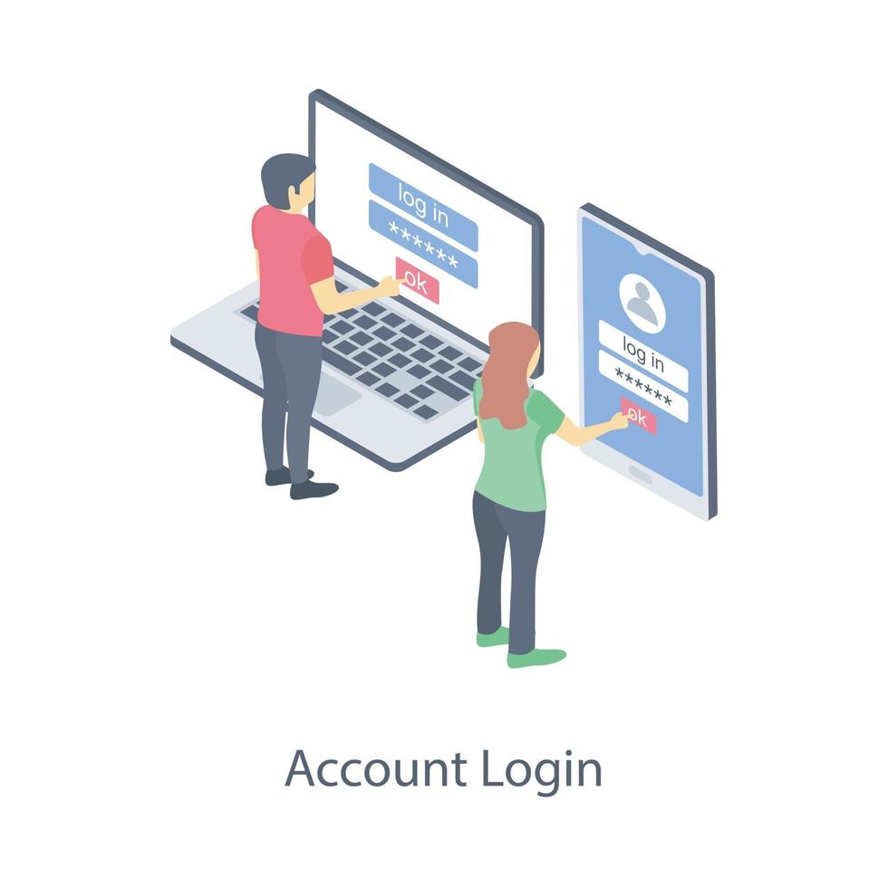 User Password Login vector