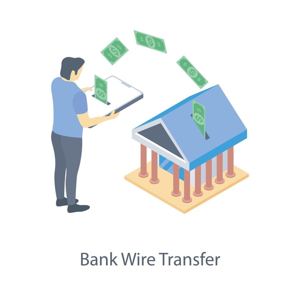 Bank Wire Transfer vector