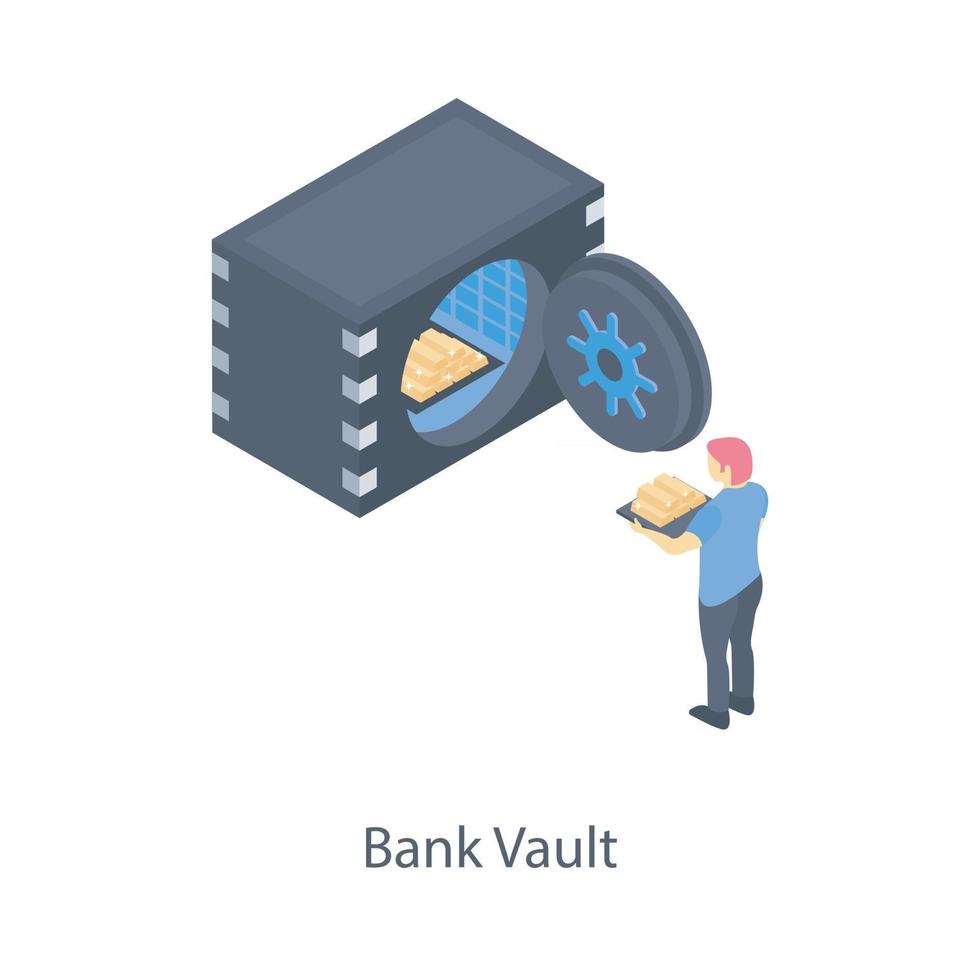 bóveda de custodia bancaria vector