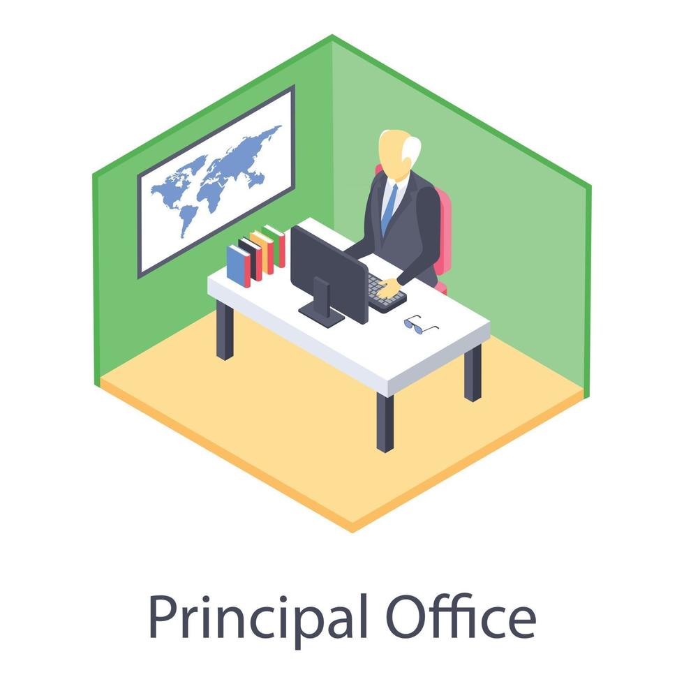 School Principal Office vector