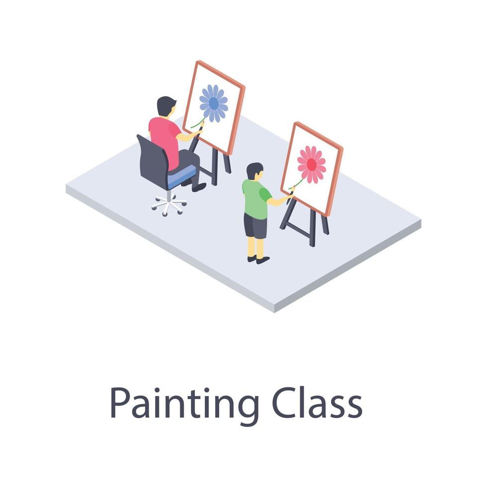 Student Painting Class vector
