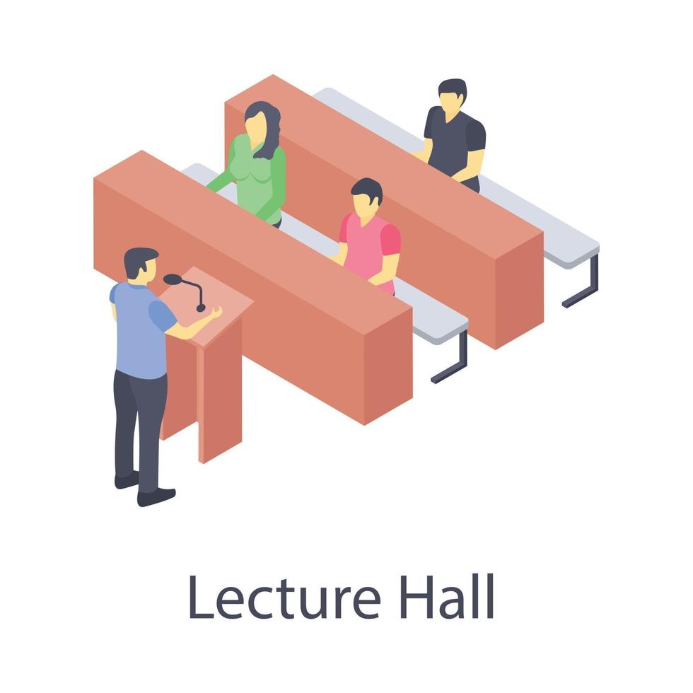sala de conferencias para estudiantes vector