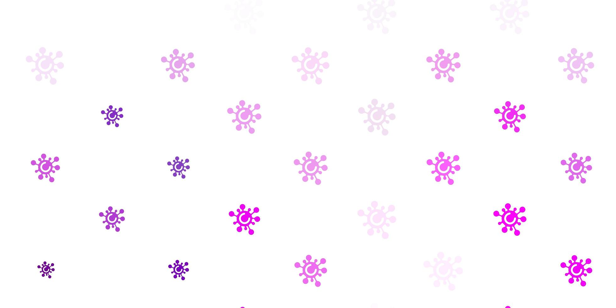 Light Pink vector pattern with coronavirus elements.