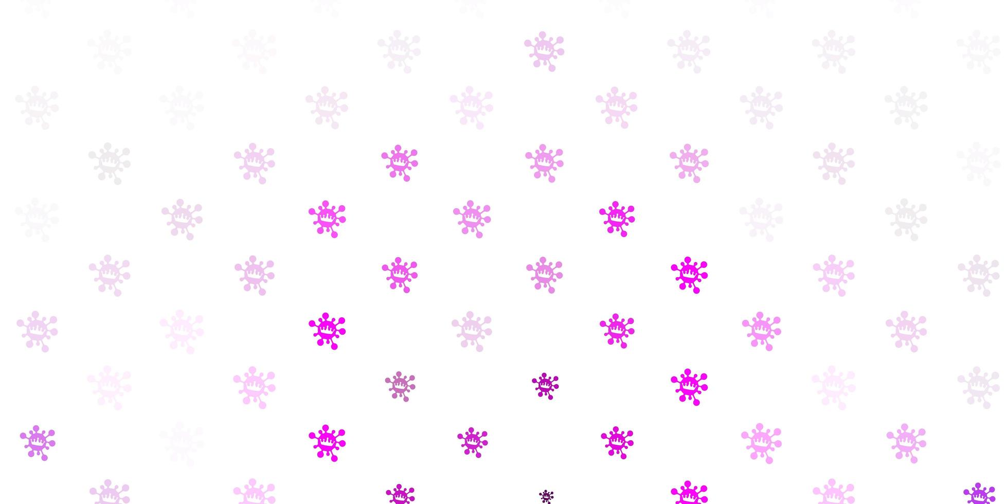 Light purple, pink vector background with covid-19 symbols.