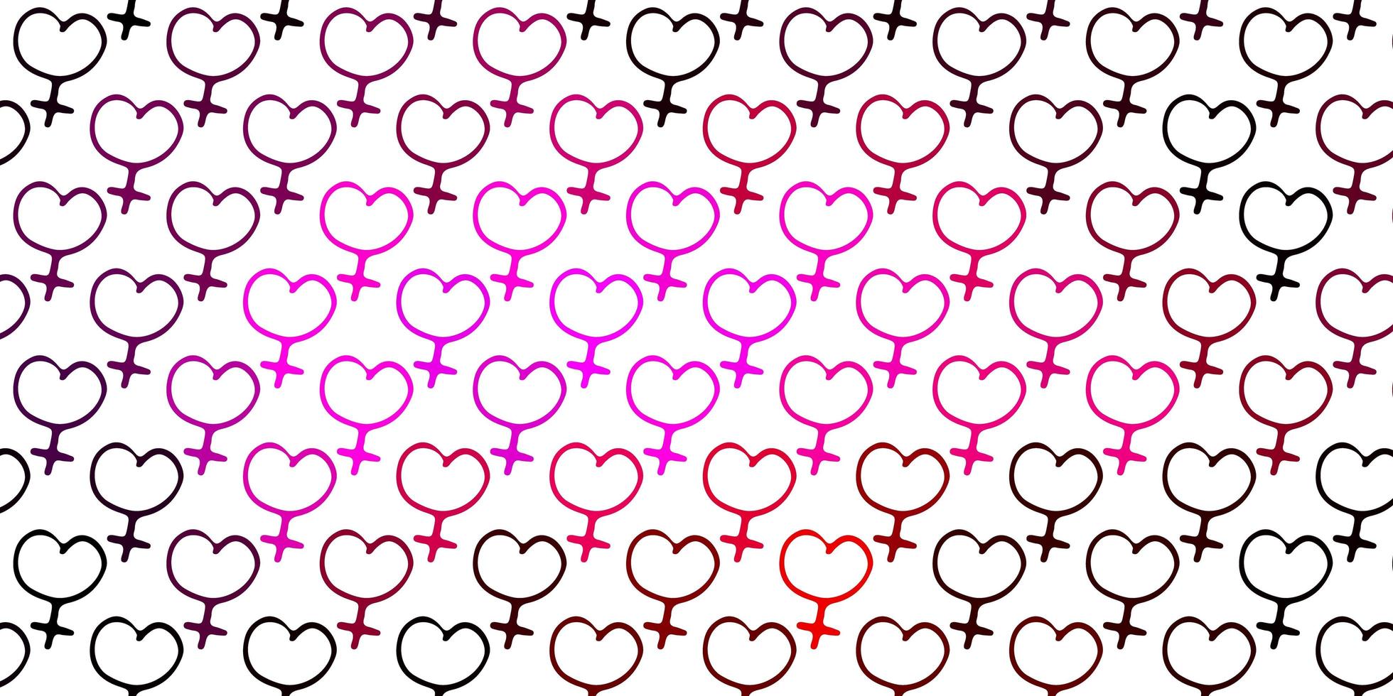 Light Pink vector pattern with feminism elements.