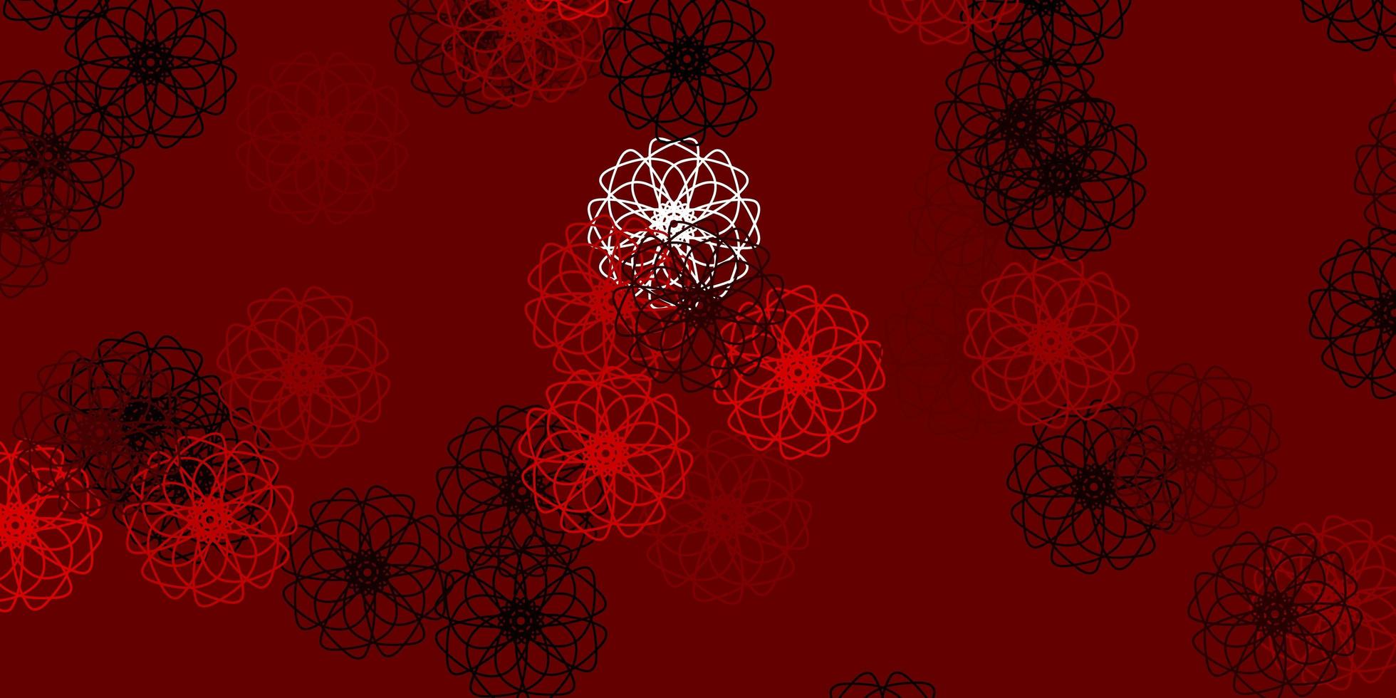 Light Red vector natural artwork with flowers.