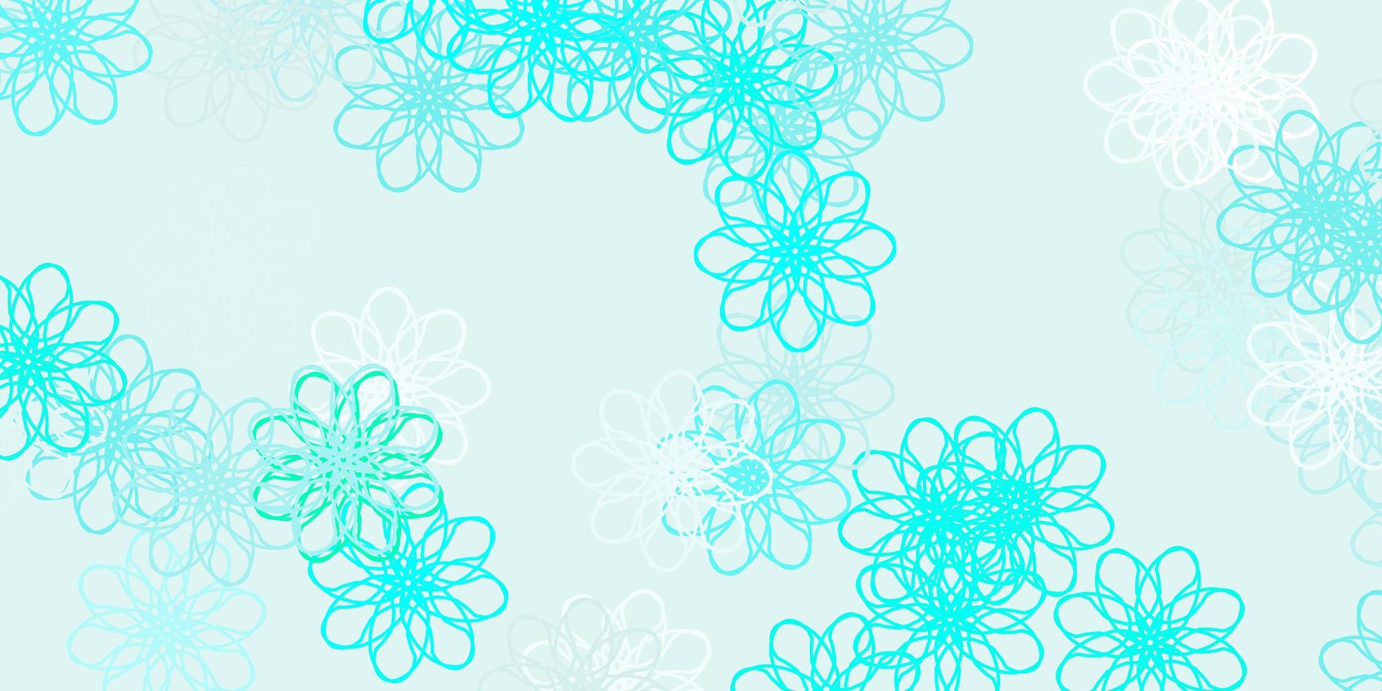 Light Blue, Green vector doodle background with flowers.