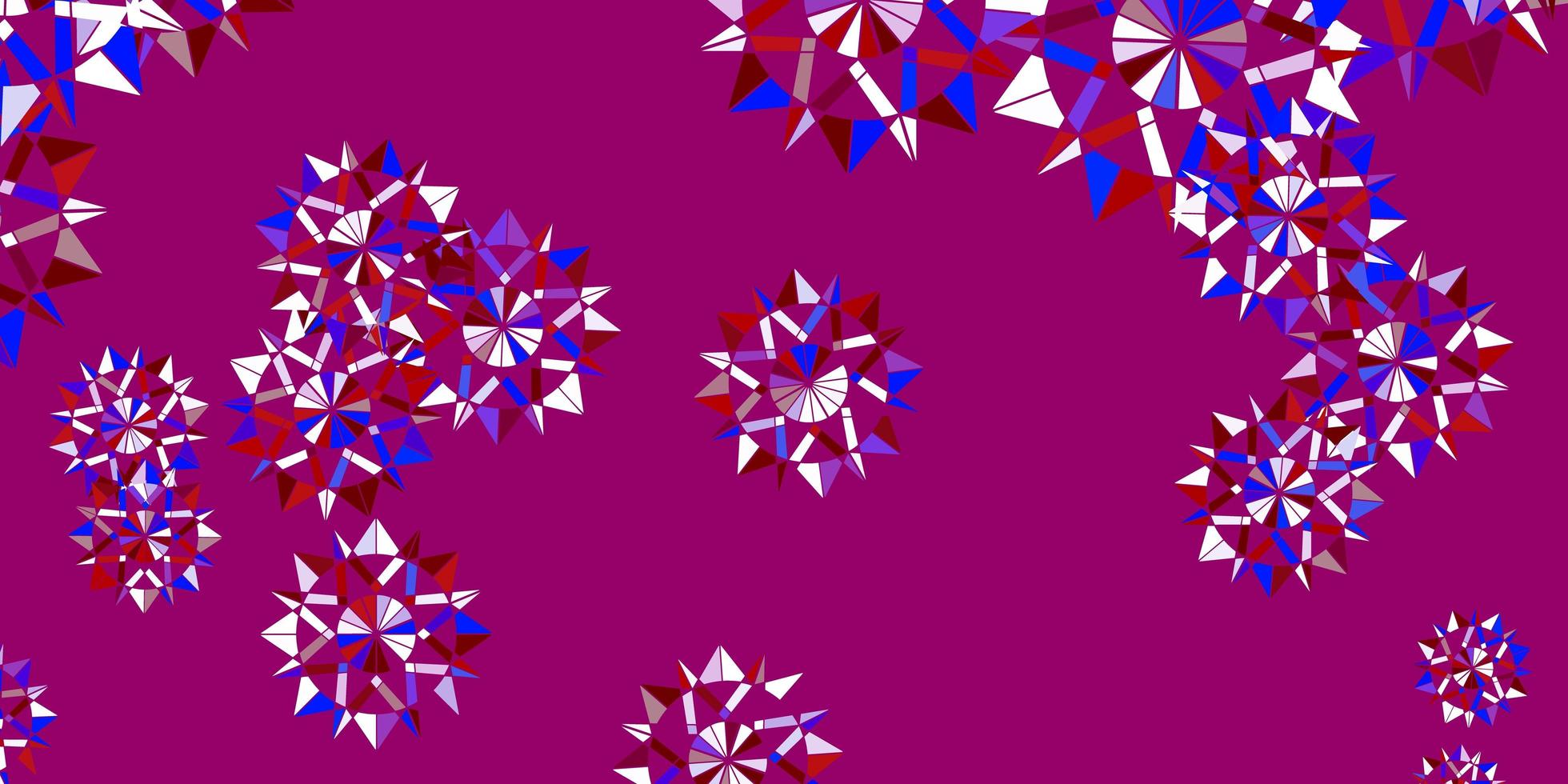 Light blue, red vector template with ice snowflakes.