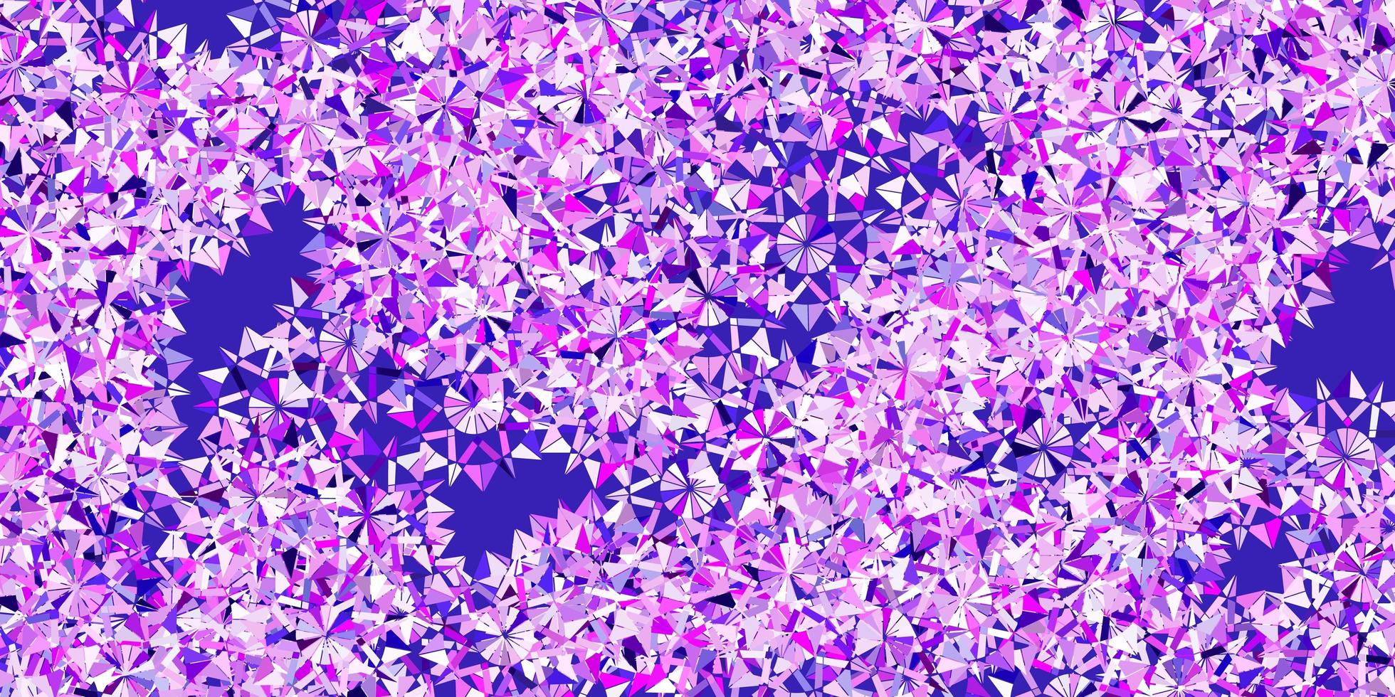 Light purple, pink vector pattern with colored snowflakes.