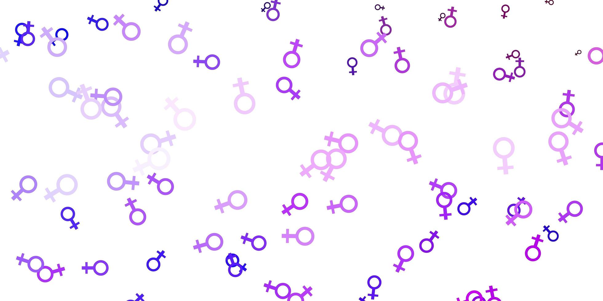 Light Purple vector pattern with feminism elements.