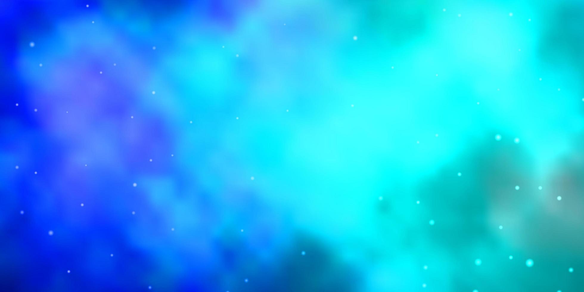 Light Blue, Green vector background with small and big stars.