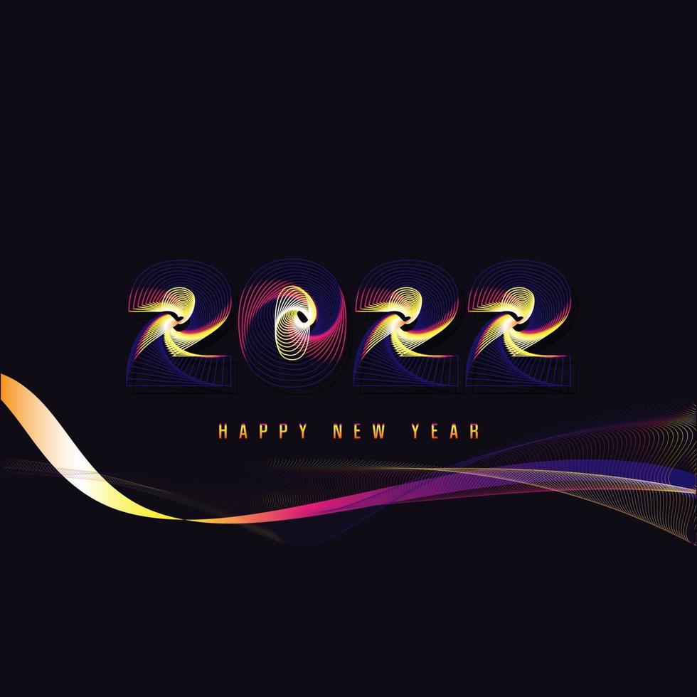 glowing 2022 new year banner vector