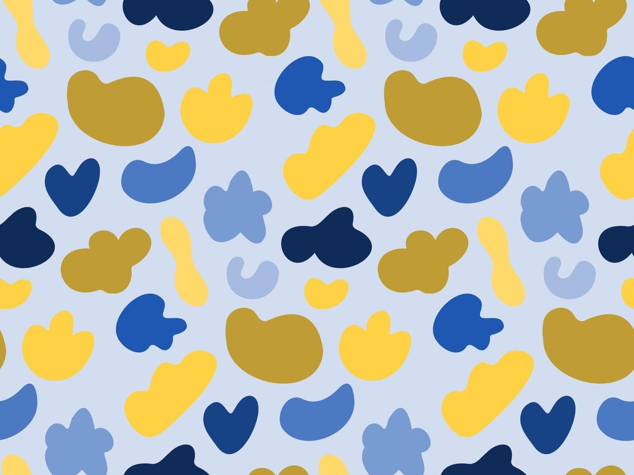 Seamless pattern vector background with yellow and blue shapes