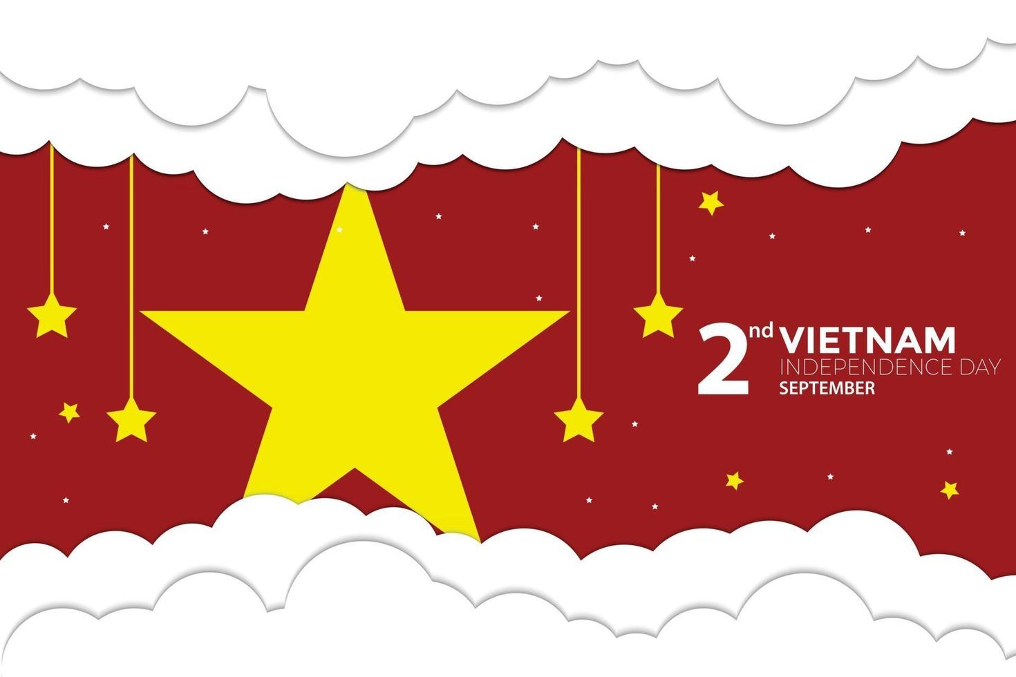 Vietnam Independence Day Banner Star Cloud Vector