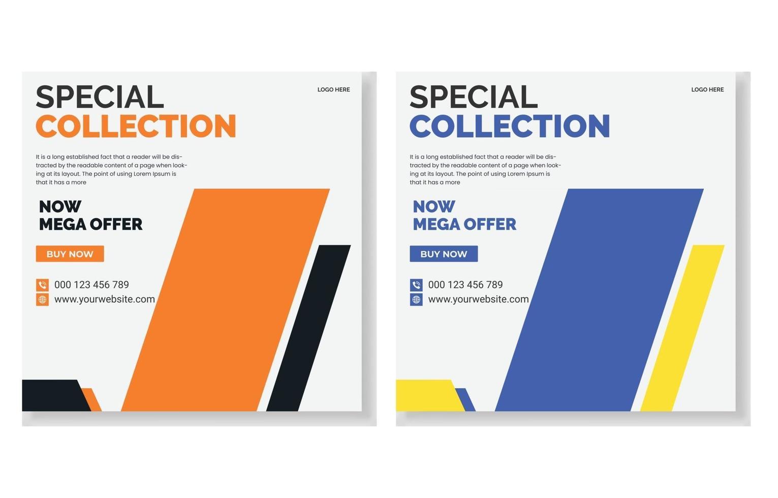 Special collection social media post  vector template illustration.