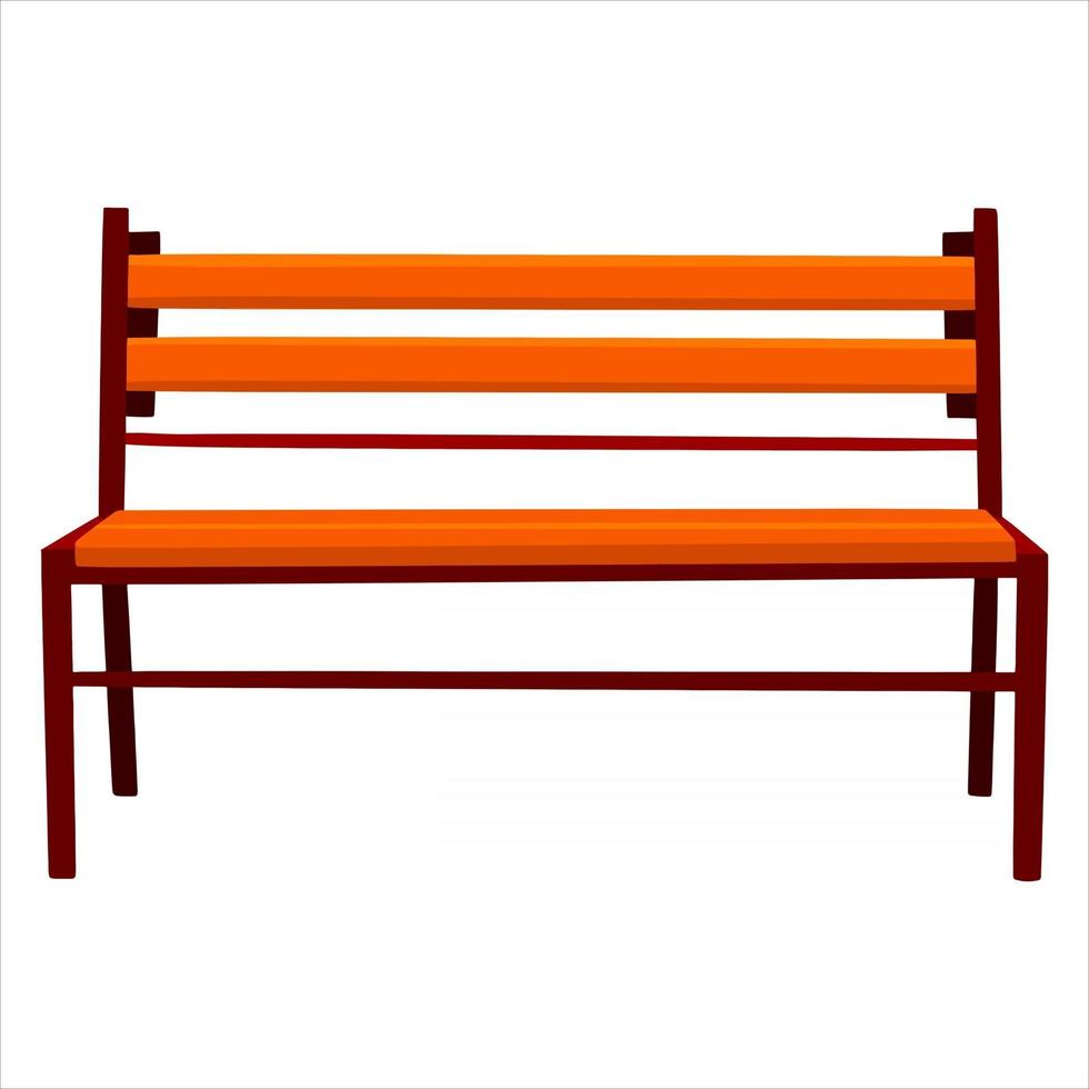 Wooden bench. Bench for city, garden or park. Cartoon style. 3000414