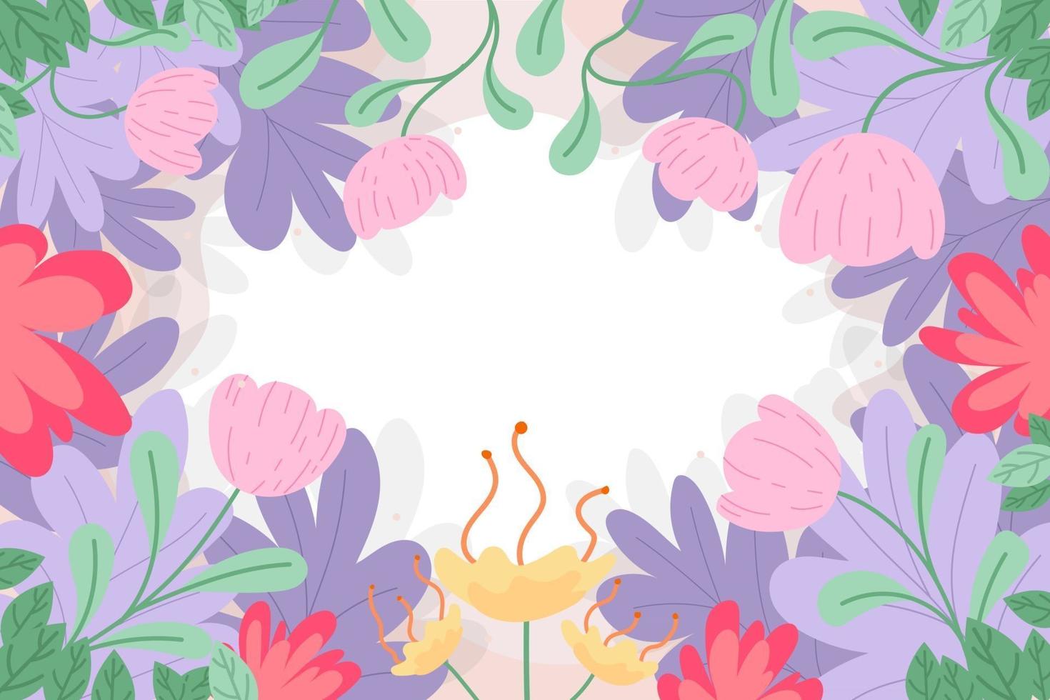 Hermoso adorno de fondo floral con flores. vector