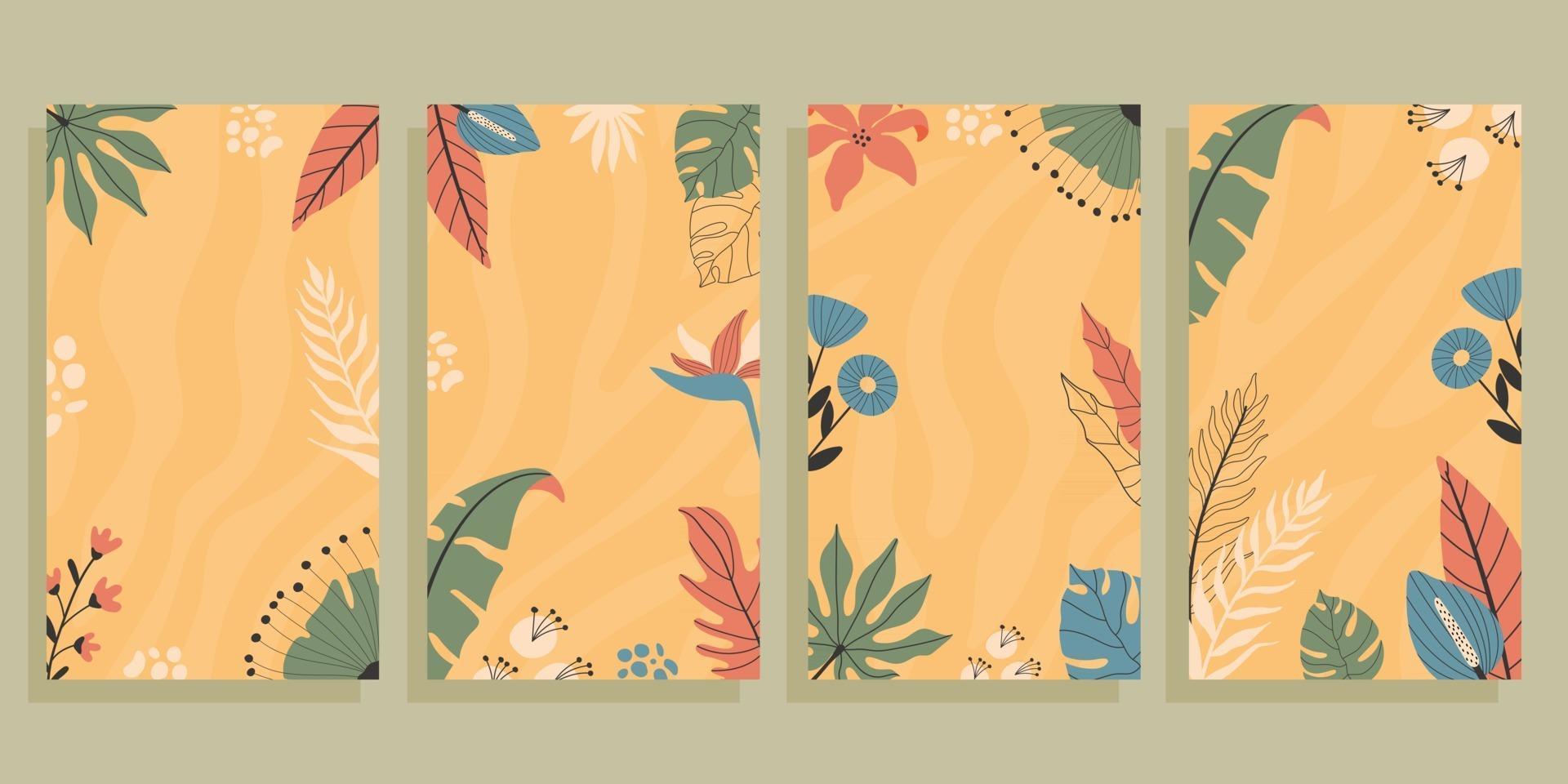 tropical flyers set vector