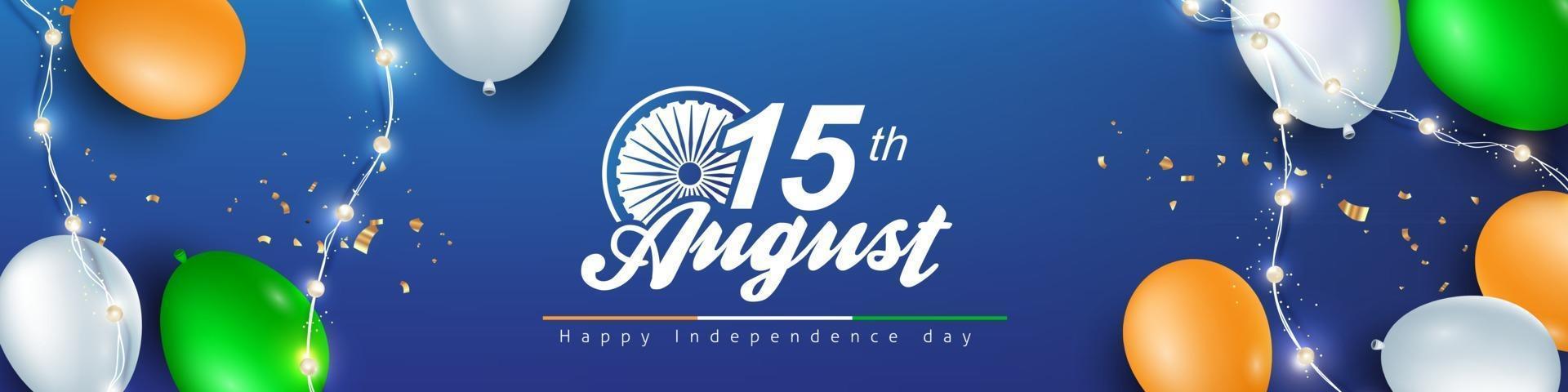 Independence day India celebration banner with balloon vector