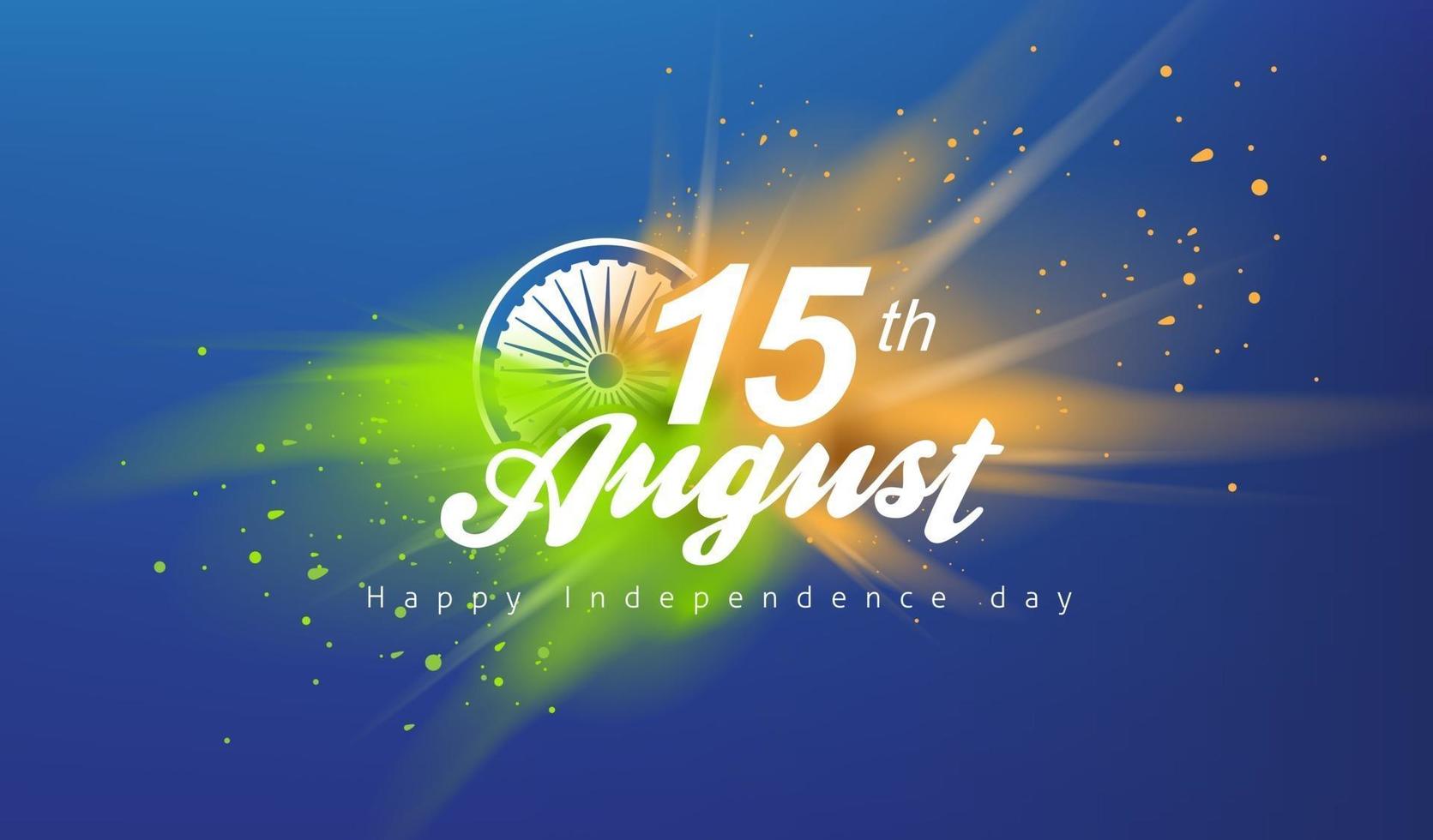 Independence day India celebration banner with color splash. vector