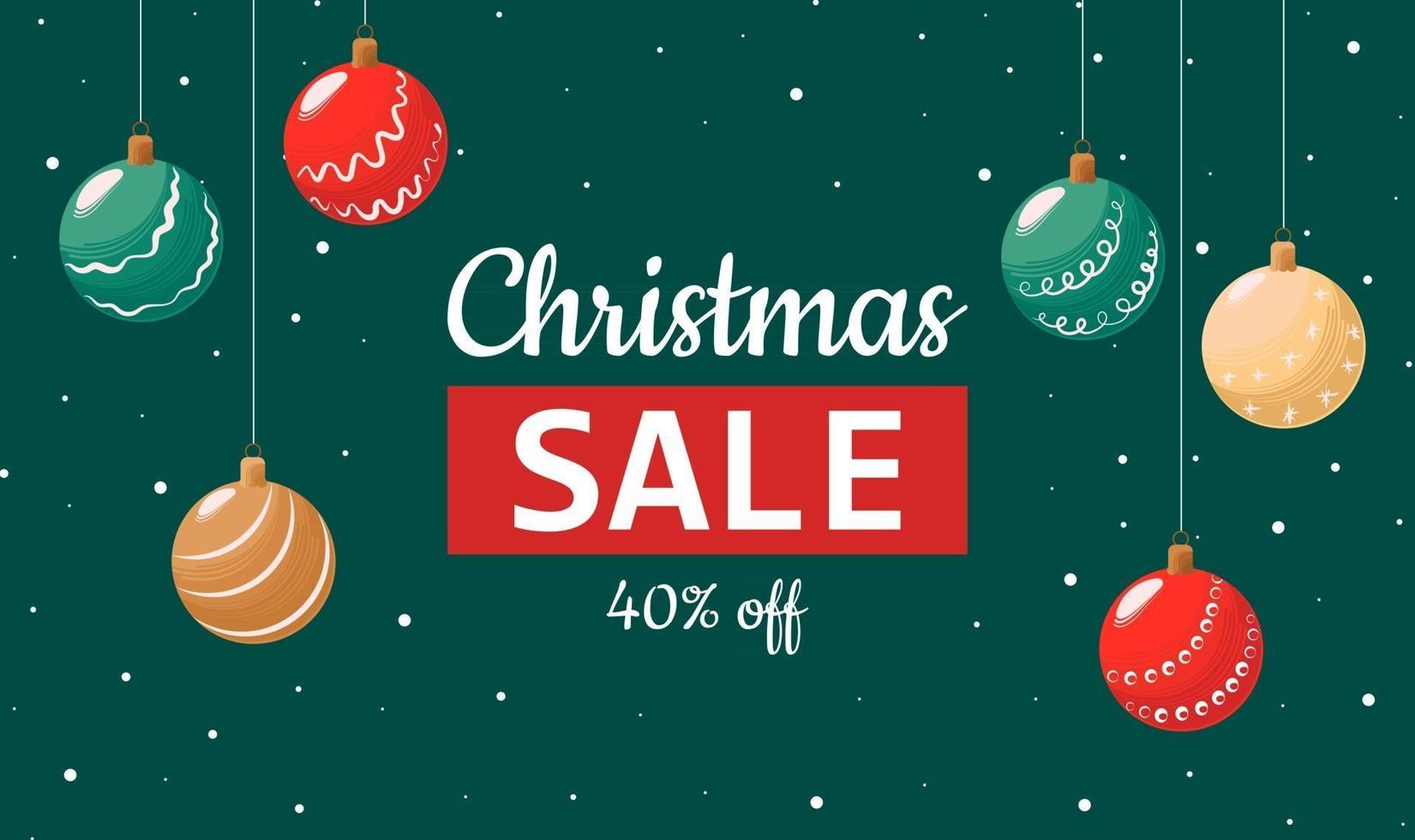 Horizontal banner Christmas and New Year discounts vector