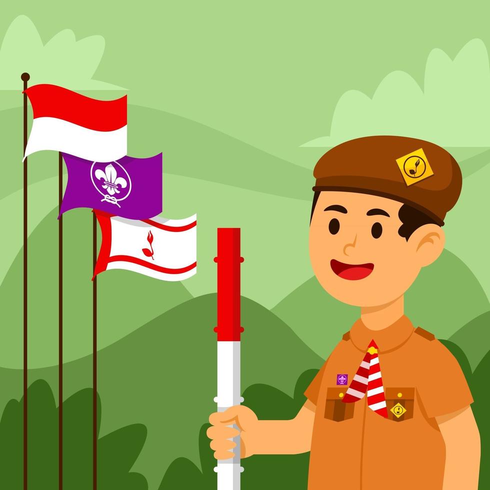Cheerful Indonesia Scout vector
