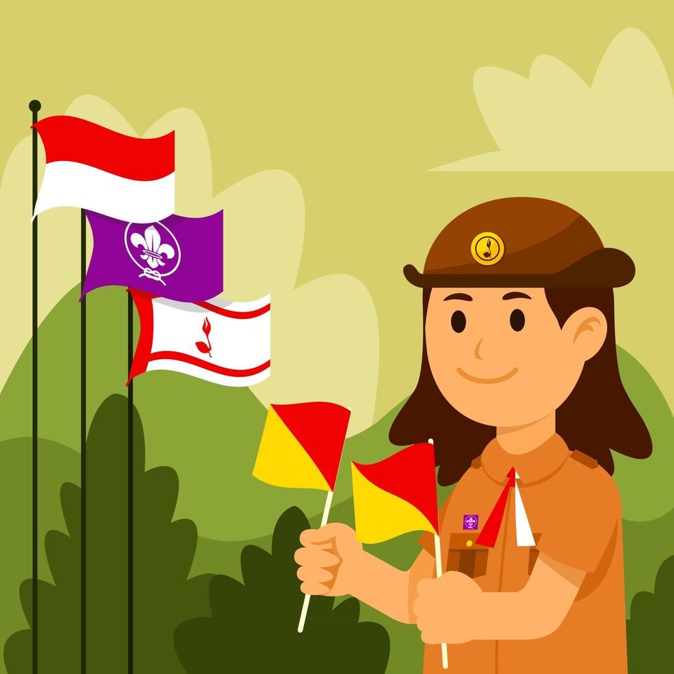 feliz explorador de indonesia vector