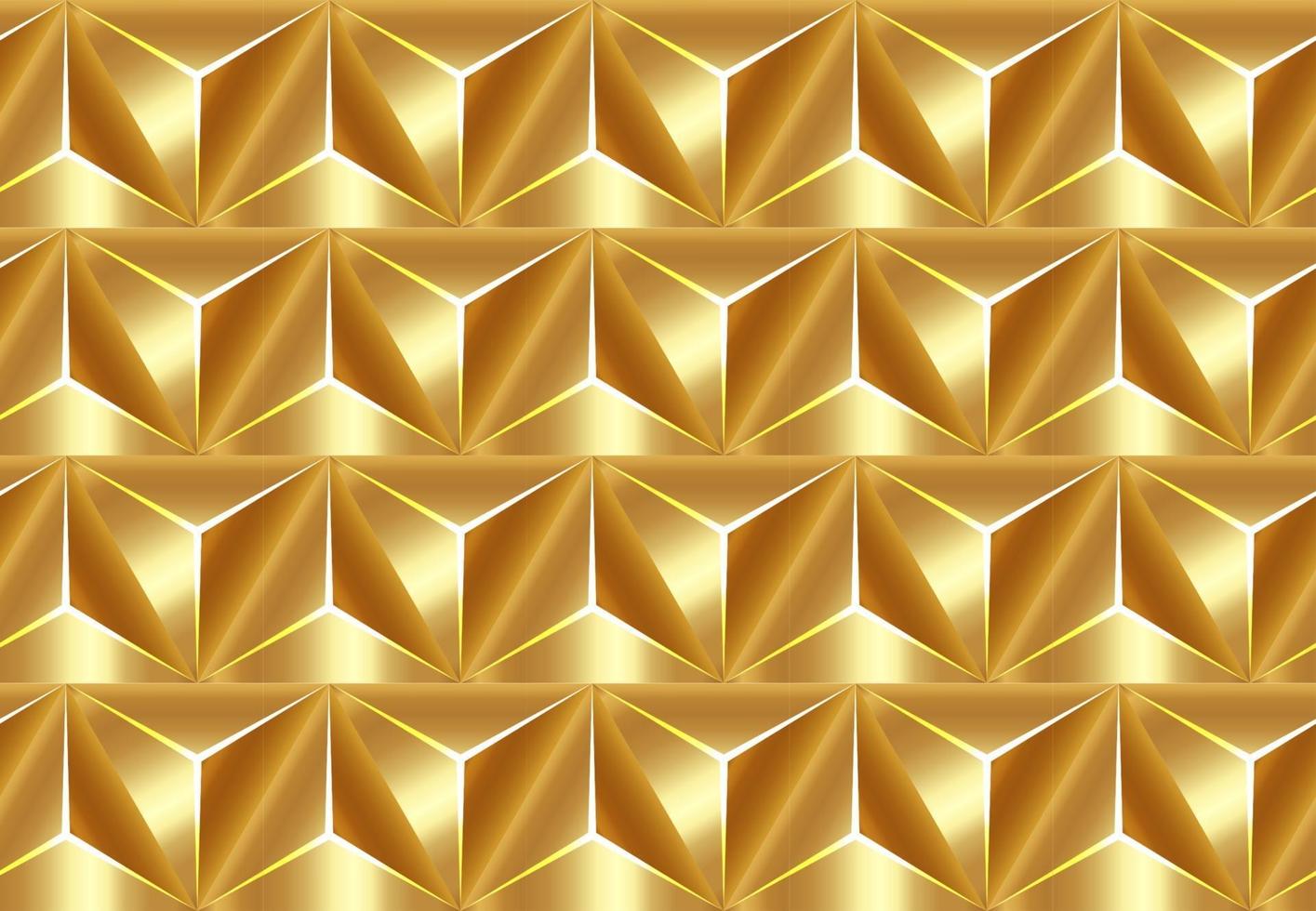 Geometric 3D Seamless Pattern Basic Shapes. Golden Luxury Background vector