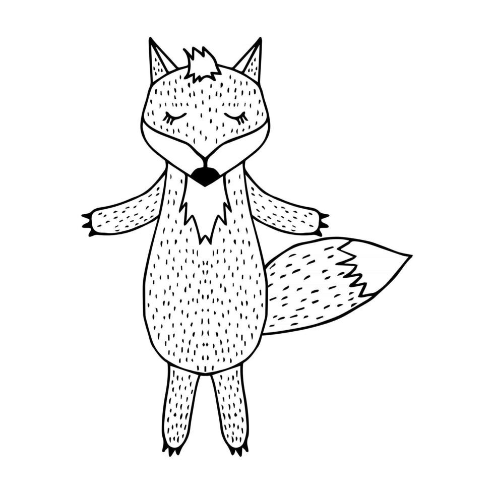 fox scandinavian doodle vector