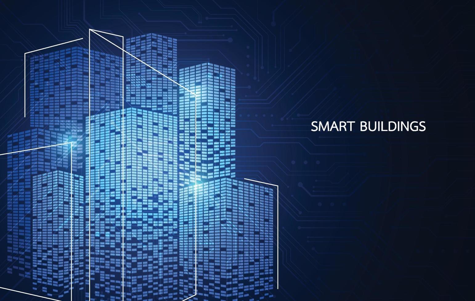 Smart building concept design for city intelligent vector