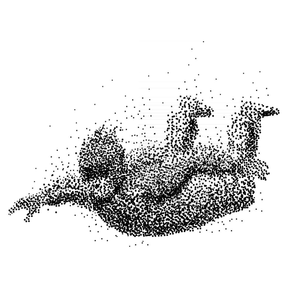 Sky diver illustration made from small dots vector