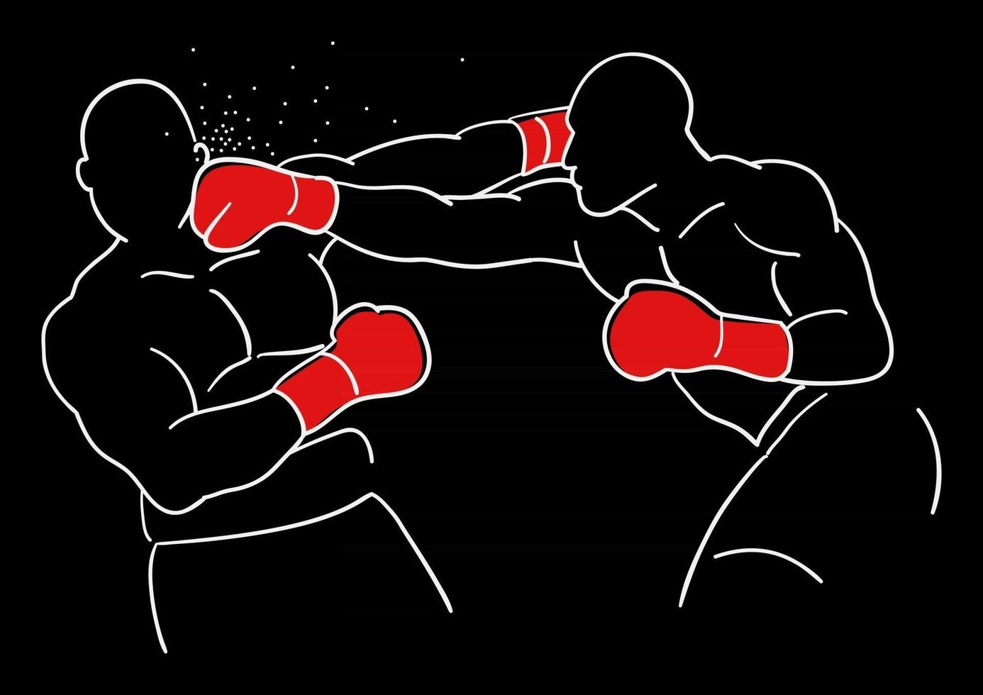 Line art illustration of two boxer vector