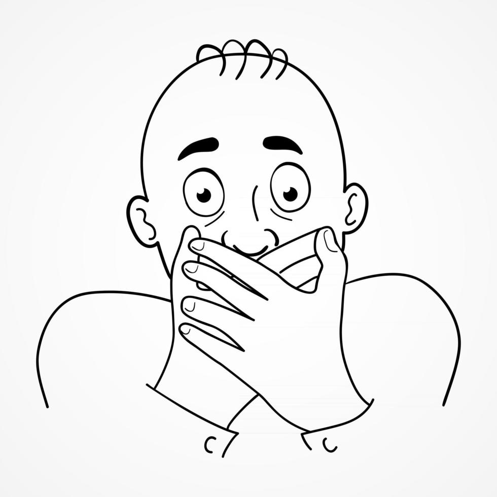Surprised or embarrassed face vector