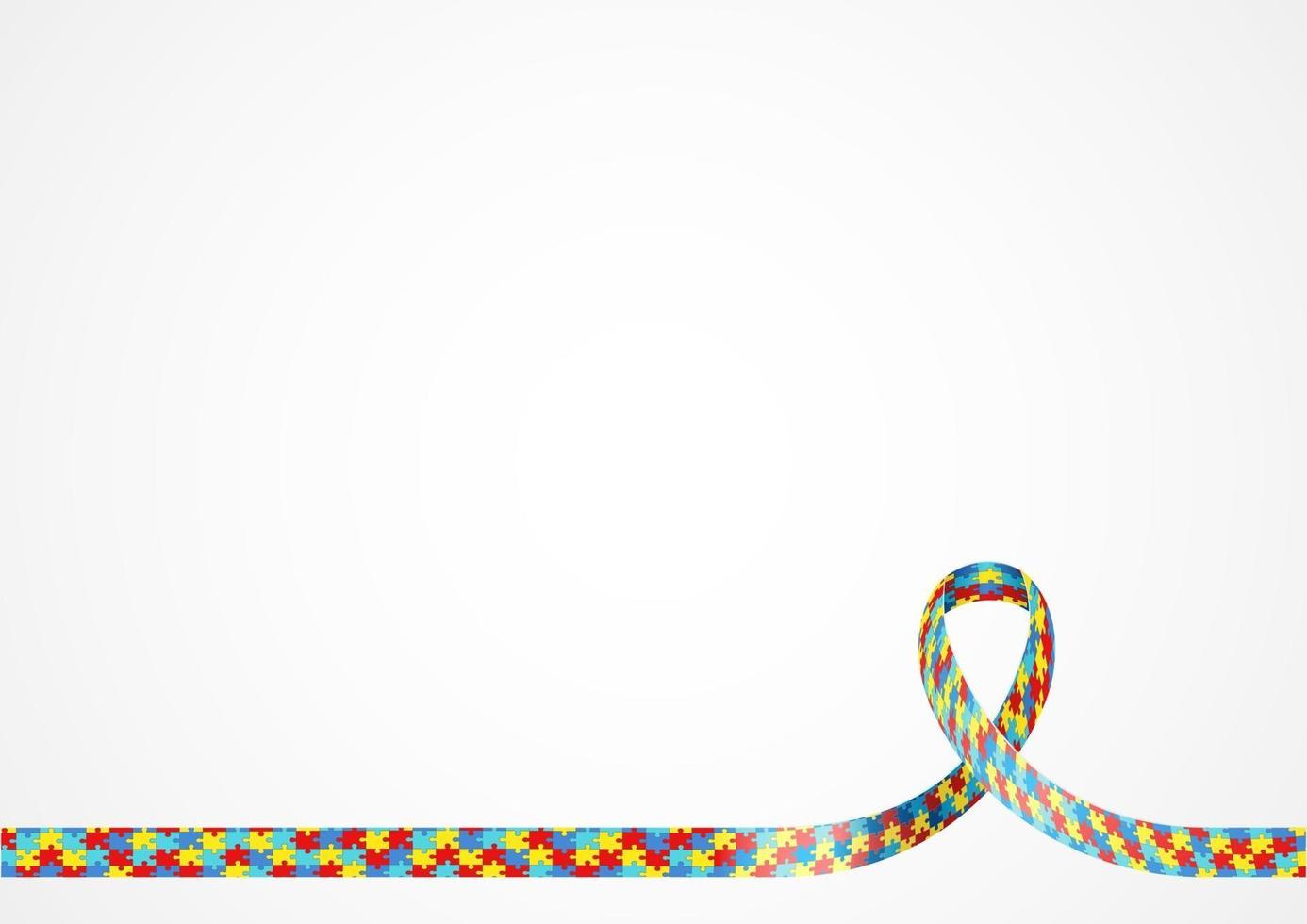 Autism Awareness Ribbon Background vector