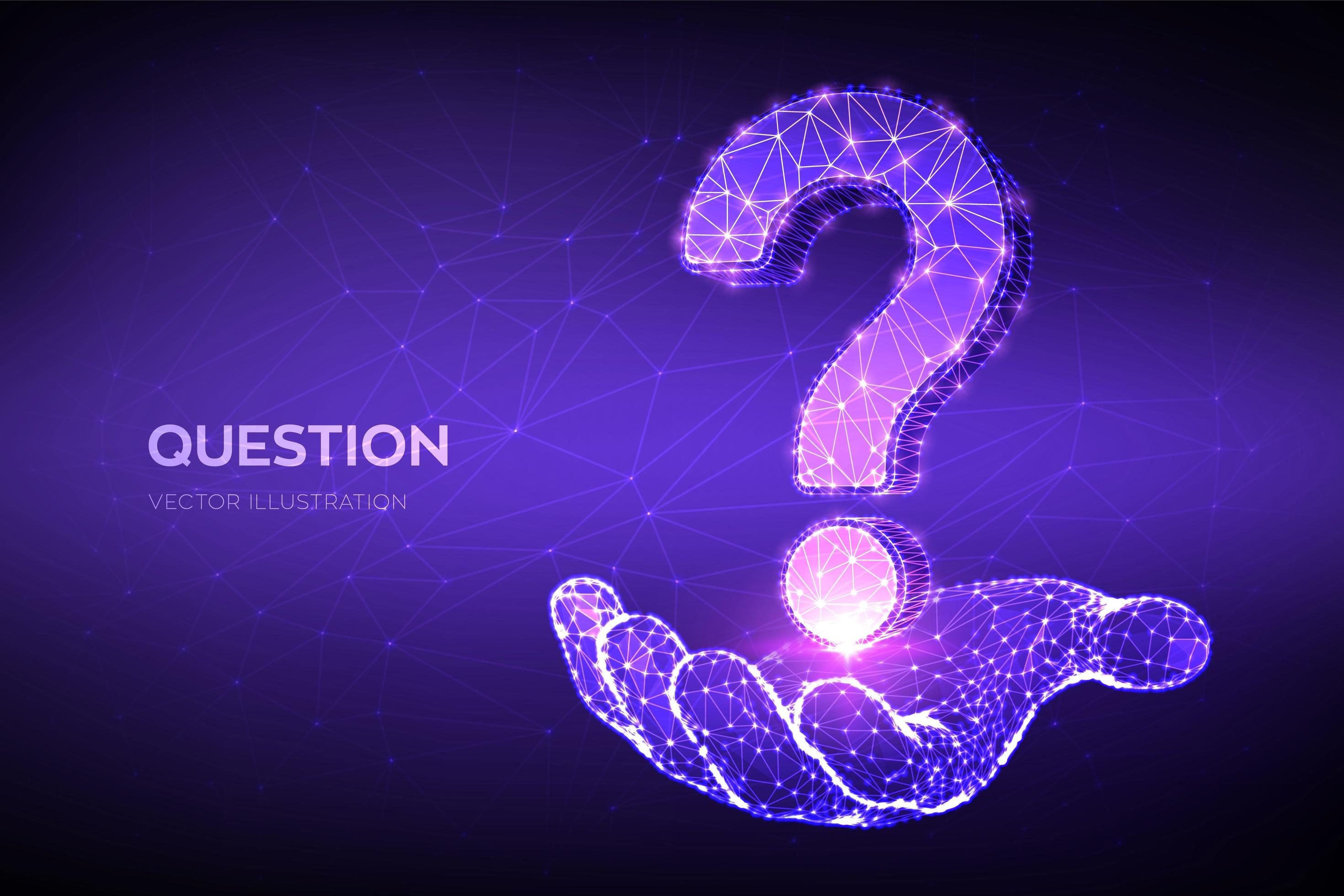 Question mark. Low poly abstract Question sign in hand. 3001885 Vector Art at Vecteezy
