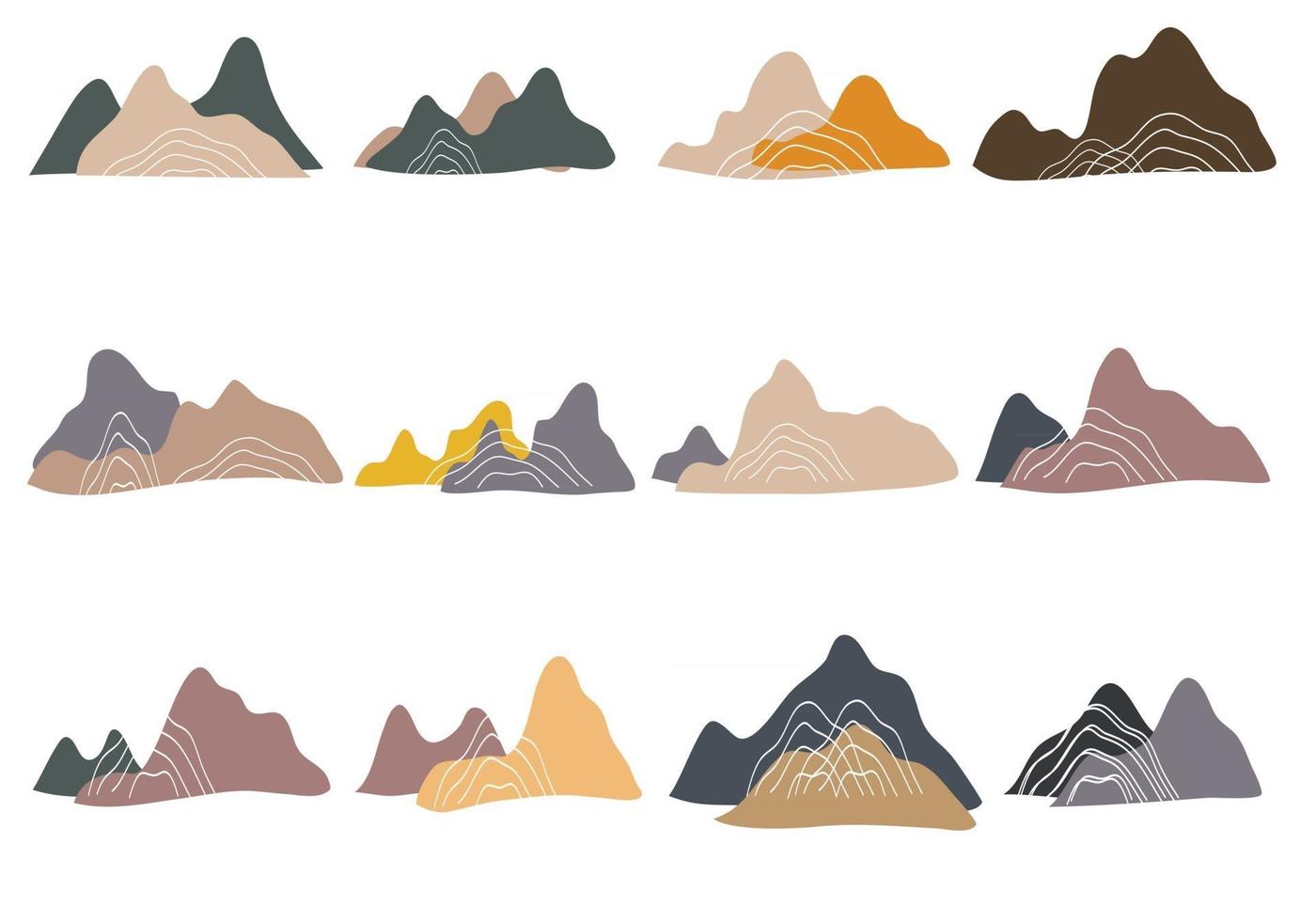 Modern Boho Mountains vector