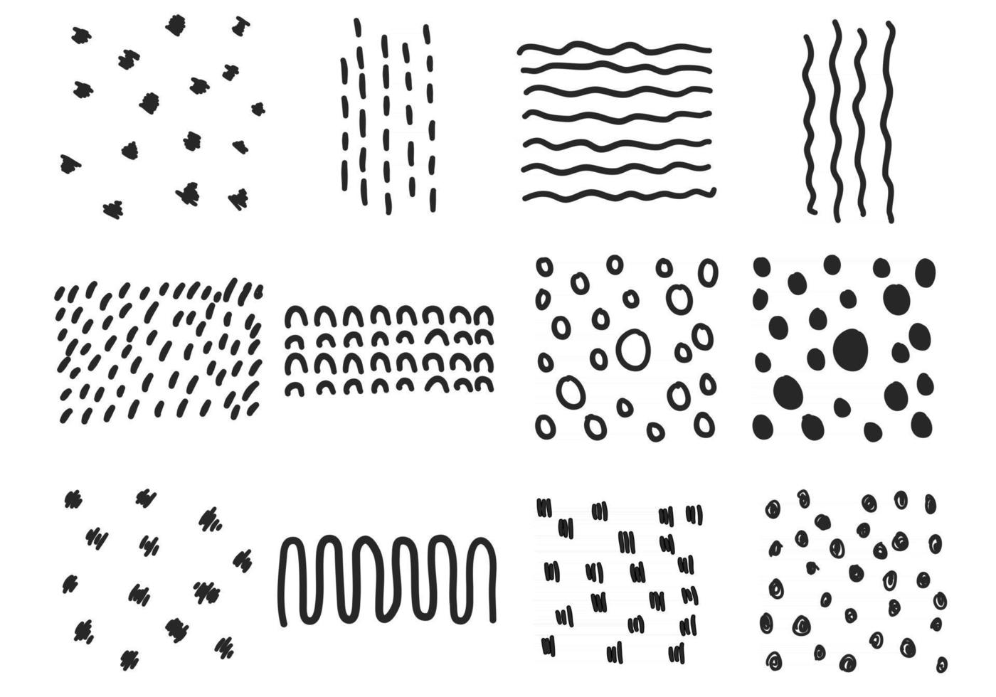 Set of Abstract Hand Drawn Texture vector